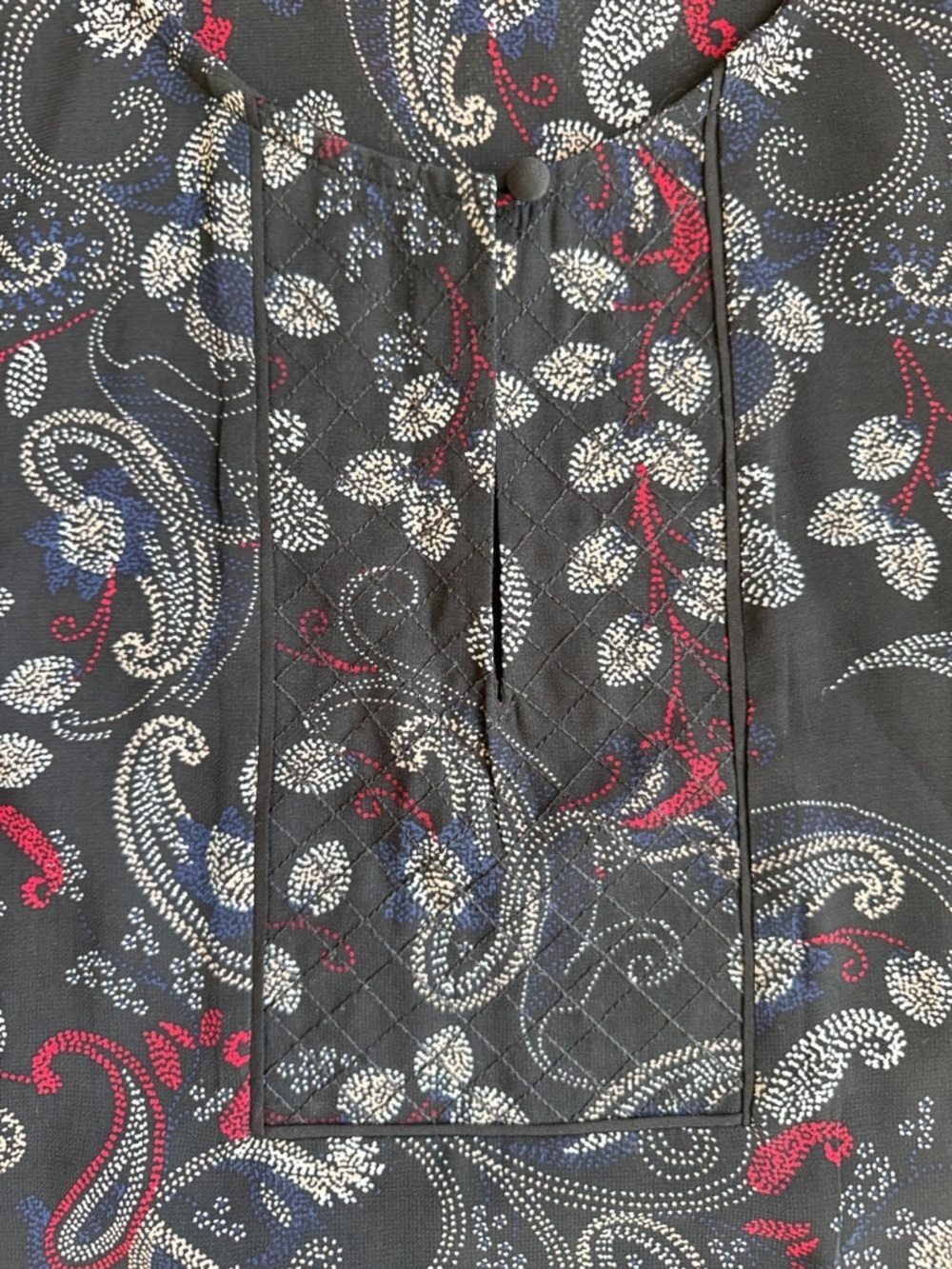 Sanctuary Women’s Black Red Blue White Paisley Long-Sleeve Blouse Size Medium - Picture 7 of 14